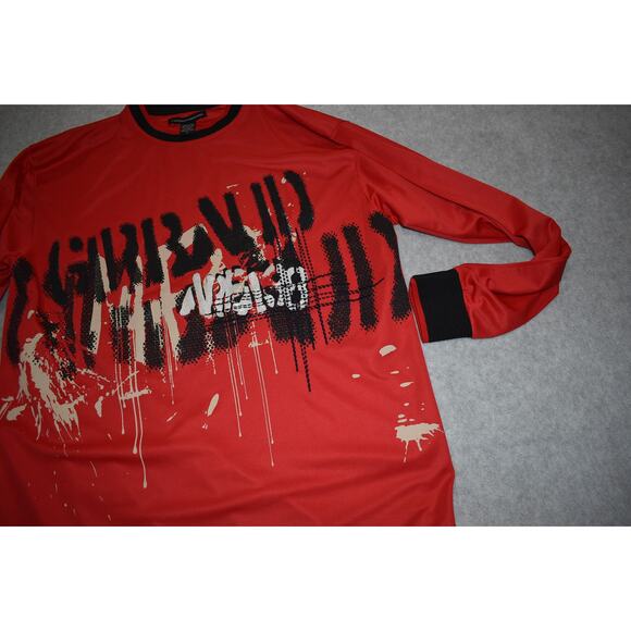 Le Jean De Marithe Francois Girbaud Shirt Mens Large Red Paint Splatter Vintage - Picture 9 of 9